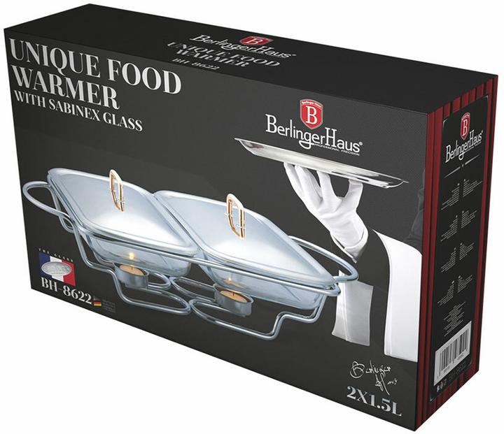 Produktbild BerlingerHaus Speisewärmer mit 2 Schalen, Edelstahl, 2x 1,5 L