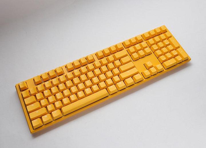 Actual product image Ducky One 3 yellow gaming keyboard, RGB LED - MX-Silent-Red (DE, Cable)
