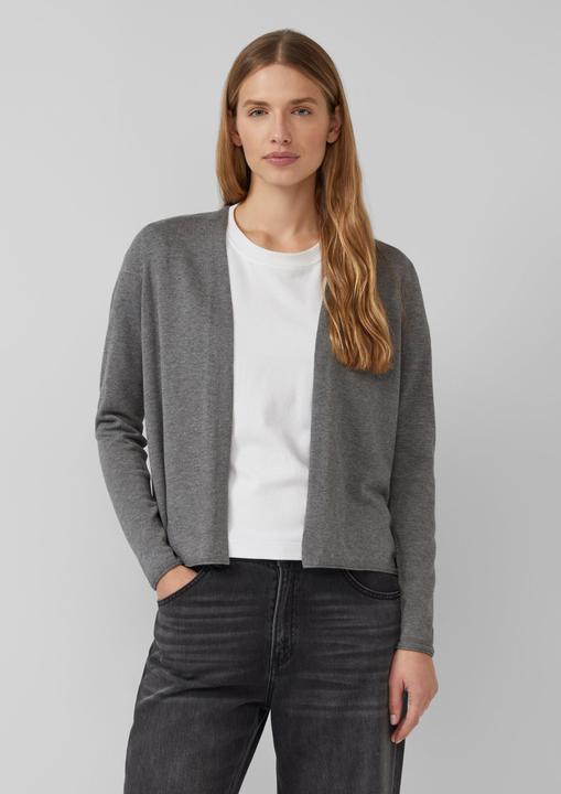 Produktbild s.Oliver Strickjacke Feinstrickjacke mit Rollkante am Saum (36)