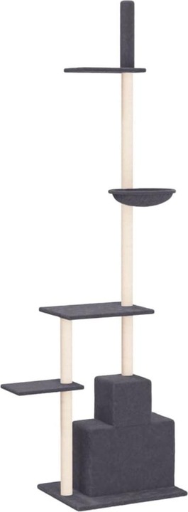 Produktbild VidaXL Kratzbaum Deckenhoch Dunkelgrau 250,5-276,5cm Katzenbaum Kletterbaum (276.50 cm, Dunkelgrau)