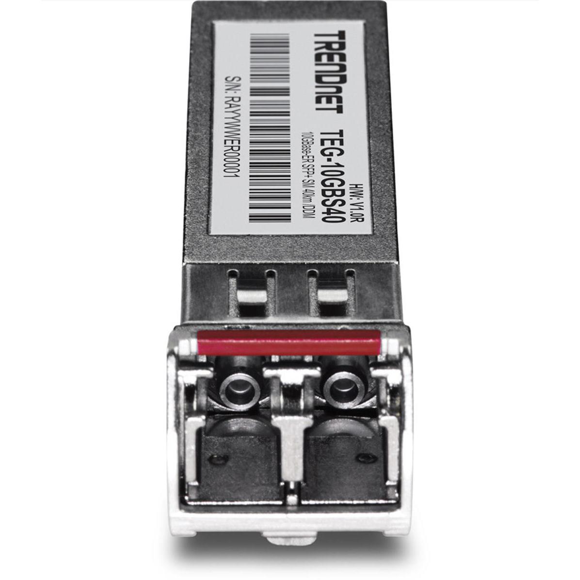 Thumbnail - Trendnet TEG-10GBS40 10GBASE-LR SFP+ SFP+ Single Mode LC, Transceiver, Grau