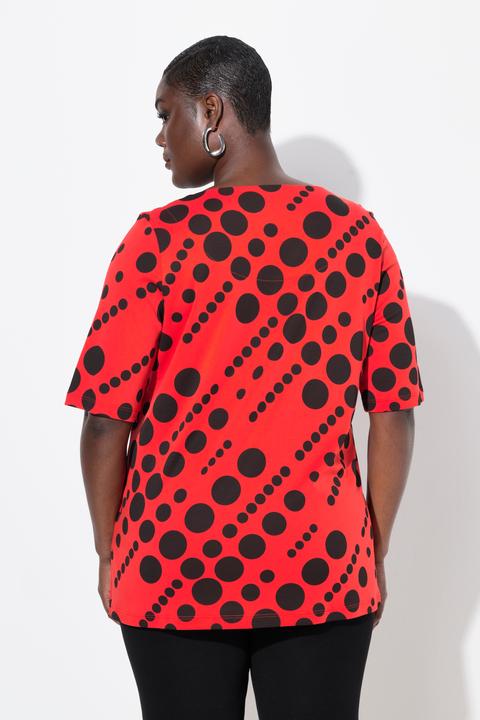 Produktbild Ulla Popken T-Shirt, Punkte, A-Linie, Rundhals, Halbarm, Pima Cotton (42, 44)
