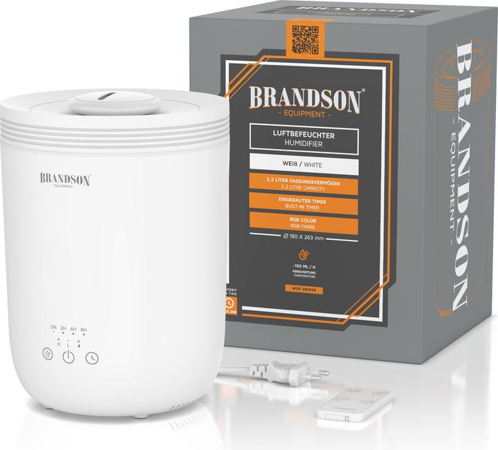 Produktbild Brandson Luftbefeuchter Aroma Diffuser 2,2L, RGB Stimmungslicht, 3 Nebelstufen, leise, Fernbedienung, Timer
