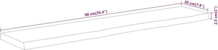 Actual product image vidaXL Wall shelf rectangular tree edge hanging shelf office shelf solid wood acacia