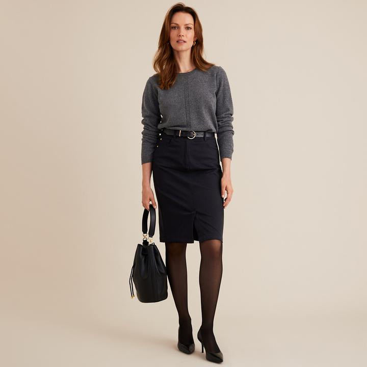 Produktbild Anne Weyburn Gerader Rock aus Baumwollstretch (50)