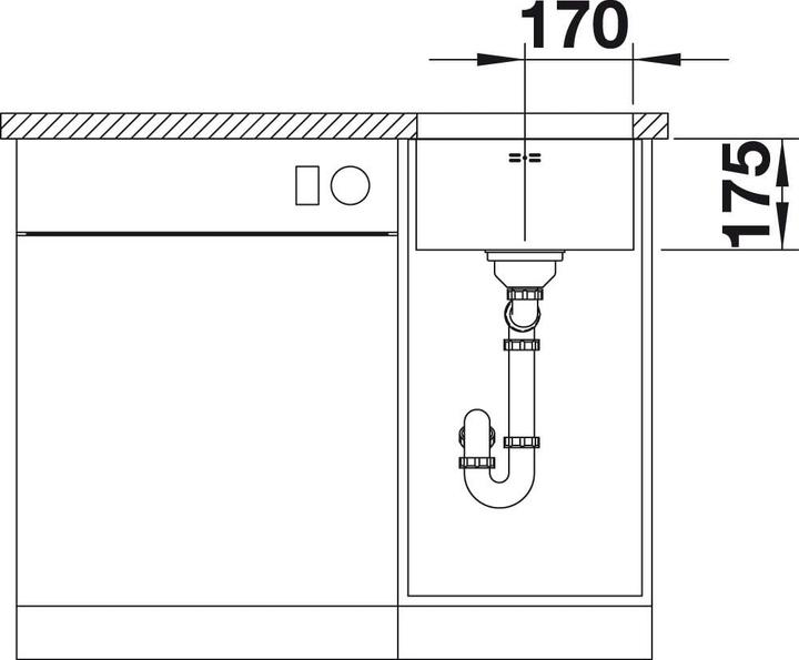 Actual product image Blanco Supra 340-U (Top-mounted sink, 43 cm, 37 cm)