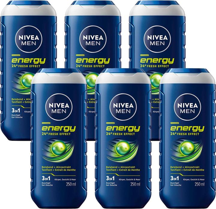 Actual product image NIVEA MEN Multipack Pflegedusche Energy (6 Stück) (1500 ml)