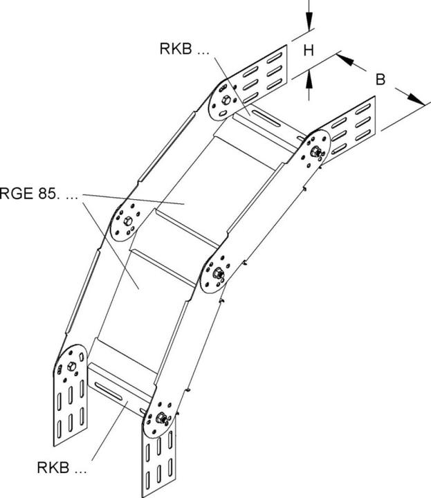 Actual product image Niedax NIE RGS 85.400 Arch, adjustable, vertical, 85x400 mm strip galvanised (8.50 cm)