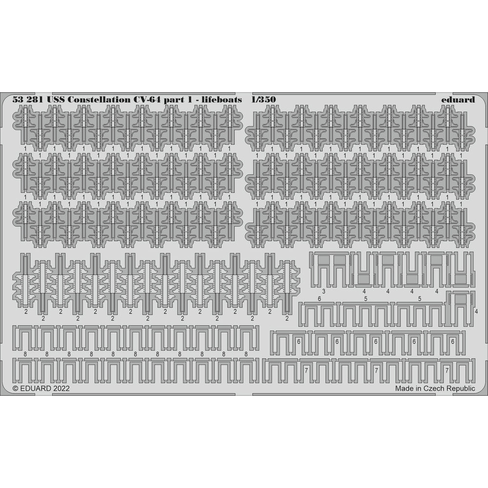 Eduard USS Constellation CV-64 part 1 - lifeboats 1/350