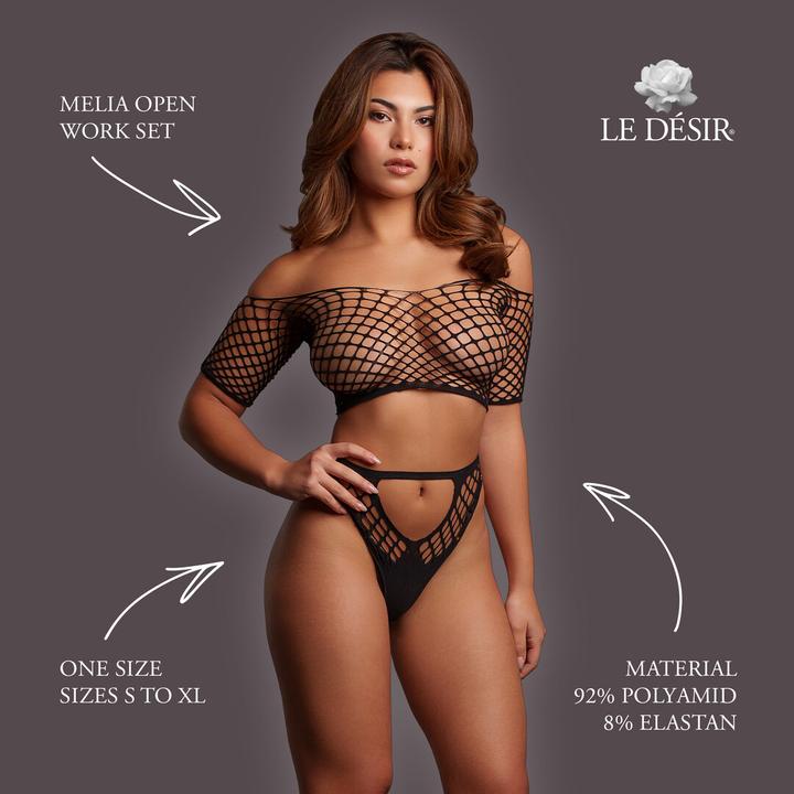 Produktbild Le Désir Melia - Open Work Set - One Size - Black (One Size)