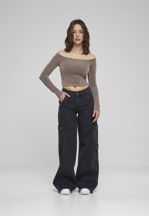 Image du produit Urban Classics Ladies Off Shoulder Glitter Longsleeve (L)