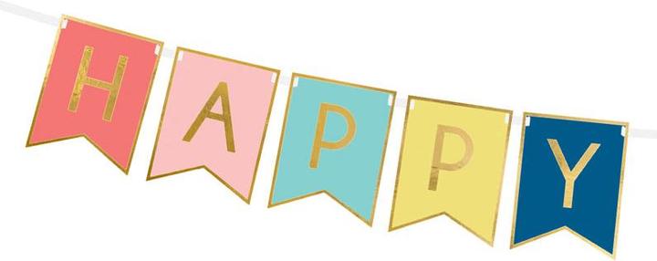 Actual product image Partydeco Letter chain Happy Birthday colourful (1 Piece)