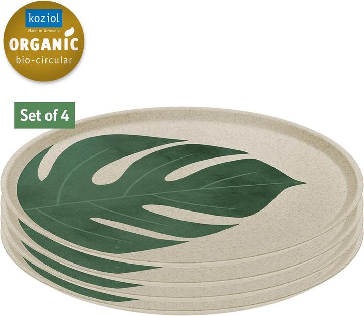 Produktbild Koziol Speiseteller Connect Monstera 4 Stück,Beige/Grün (4 x, 25.50 cm)