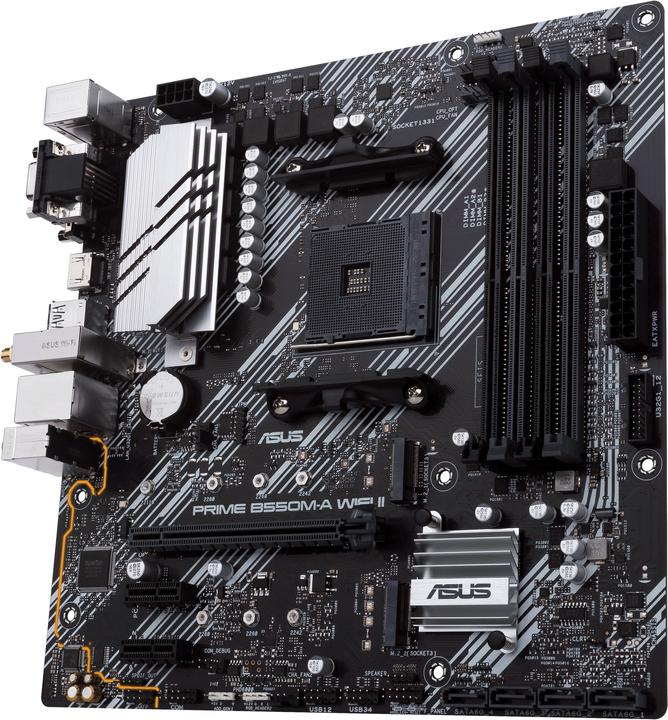 Productafbeelding ASUS MB PRIME -A WI-FI II AMD,AM4,DDR4,mATX (AM4, AMD B550, mATX)