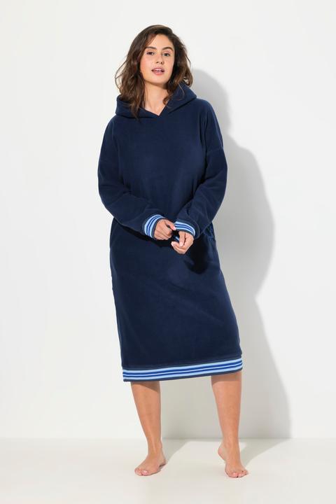 Produktbild Ulla Popken Loungewear-Fleecekleid, Kapuze, Stickerei, Langarm (50, 52)