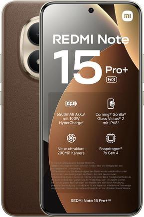 Actual product image Xiaomi Redmi Note 15 Pro + (256 GB, Brown, Mocha Brown, 6.83", 5G)