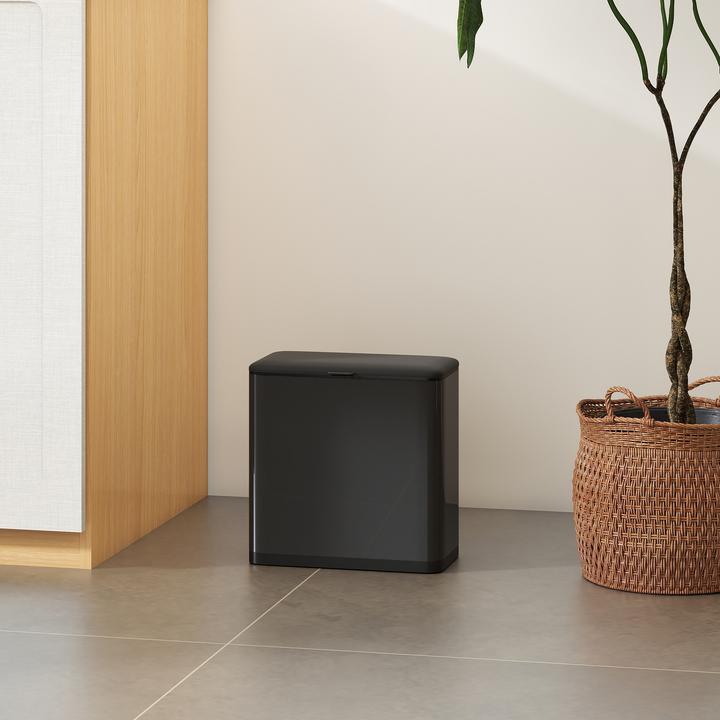 Produktbild Homcom Mülleimer Edelstahl, Kunststoff Schwarz (8 l)