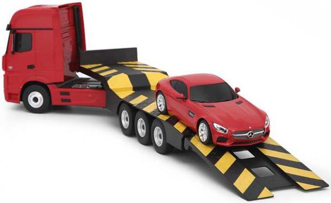 Actual product image Rastar Mercedes-Benz Actros Fjernstyret Lastbil + Mercedes AMG GT Bil 2.4G Rød