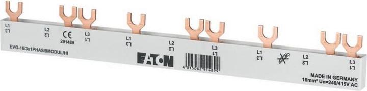 Actual product image Eaton Phase busbar, 3Ph, 16qmm, fork, 8.5TE 291487