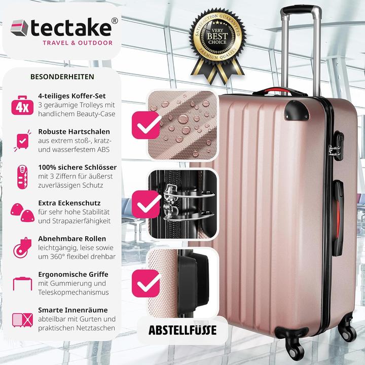 Image du produit tectake 800763 Set de valises or rose | N° 403409 (90 l)