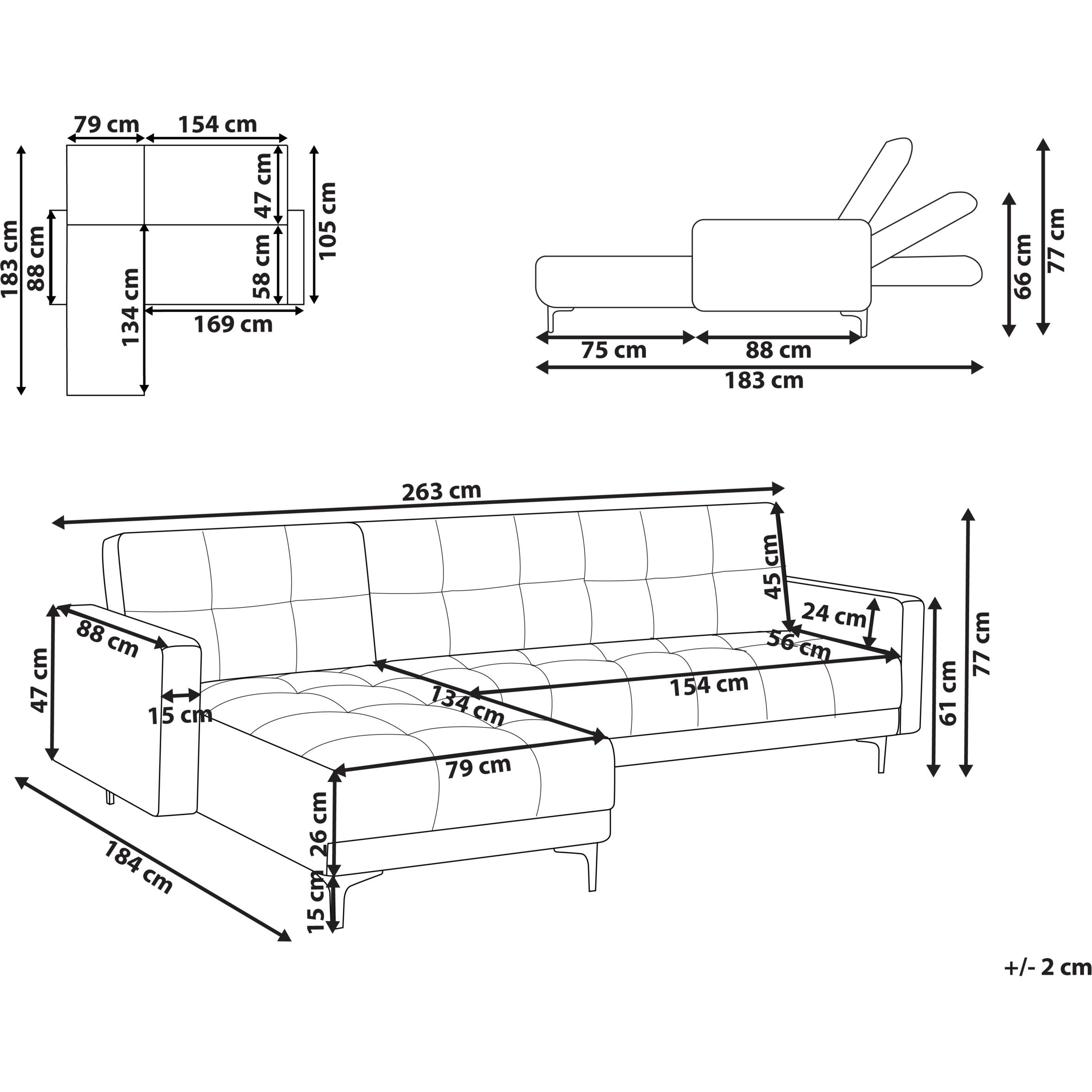 Thumbnail - Beliani, Sofa, Alnes (Ecksofa)