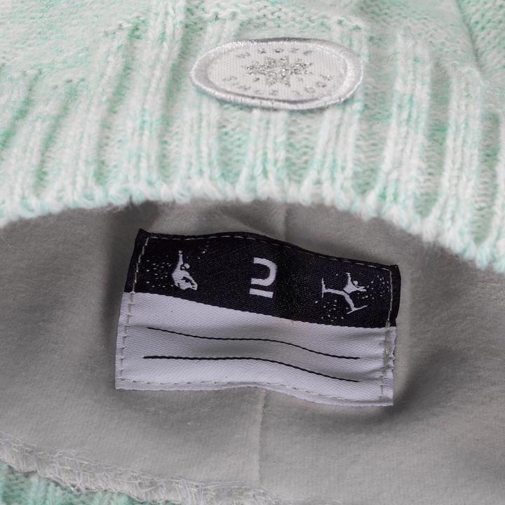 Actual product image Wedze Kids hat warm cable knit wool - light blue