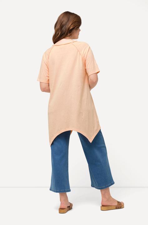Immagine prodotto Ulla Popken T-shirt di cotone biologico con orlo a punte, scollatura a V e mezze maniche (46, 48)