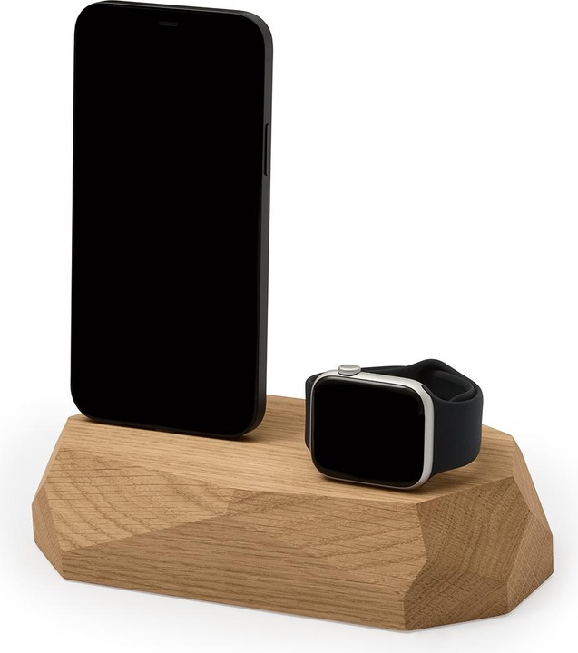 Produktbild Oakywood Combo Dock - Dockingstation aus Holz - zum Aufladen von iPhone und Apple Watch - Eiche -