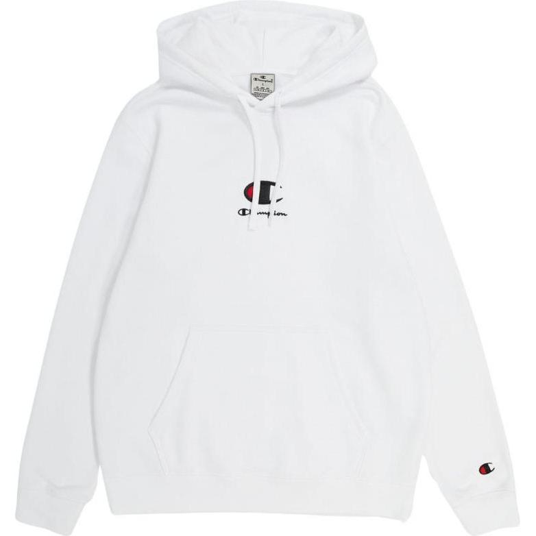 Champion, Uomini, Felpa + Maglione, Bluza męska Hooded biała 220268 WW001 L, Bianco, (L)