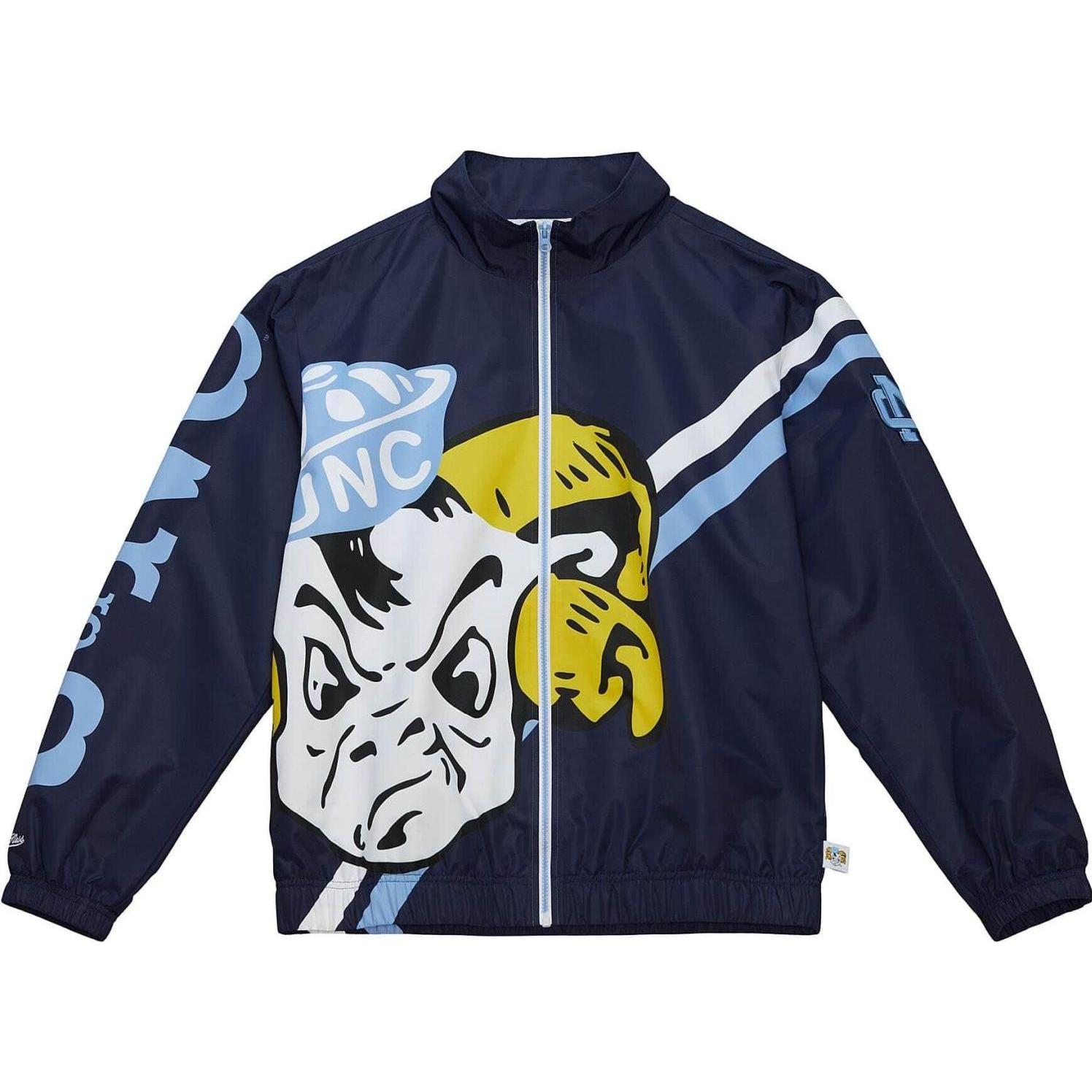 Mitchell & Ness, Herren, Jacke, M&N Exploded Logo Warm Up Jacke NCAA North Carolina - M (M), Blau, M