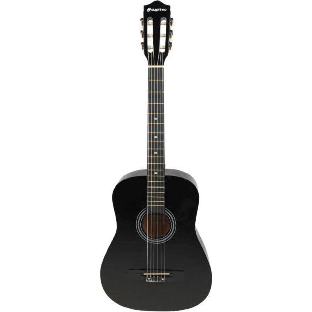 Suprimo CGS3 BK - Gitara klasyczna 4/4 czarna do nauki (Chitarra classica, Tastiera: plastica, Materiale dello schienale: Tiglio, Materiale laterale: 