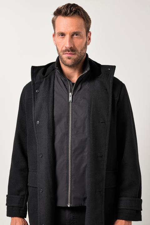 Produktbild JP1880 Wolloptik Funktionsmantel, wasserabweisend, Kapuze, Zipper, bis 7 XL (5XL)