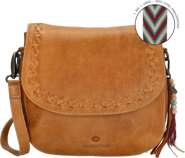 Produktbild Micmacbags Friendship -Umhängetasche ausblenden & stechen - Kamel - 100% Leder