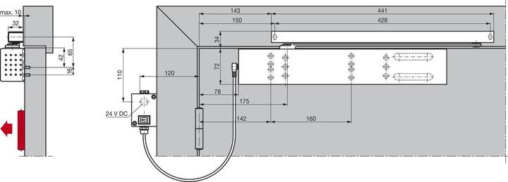 Productafbeelding Dormakaba Vrijloopdeurdranger TS 99 FL Contur Design (Glazen deur, Houten deur, Tuinpoort, Objectdeur, Interieur)