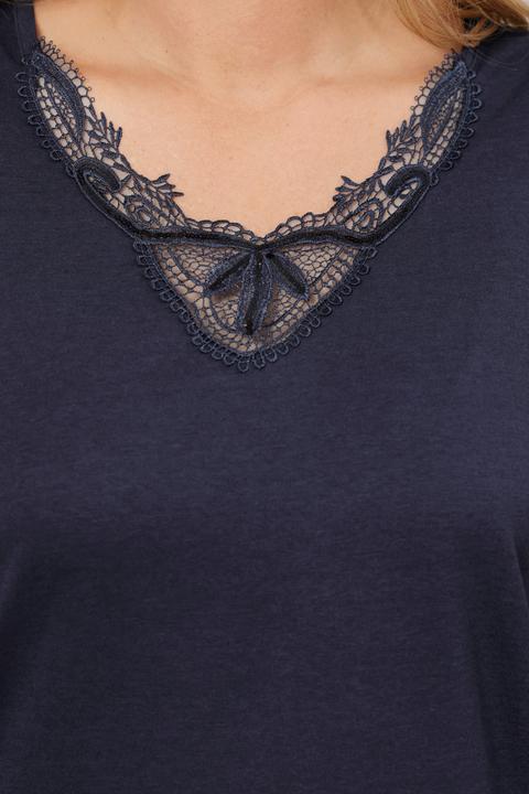 Immagine prodotto Meyermode Top, figurfreundlich, V-Ausschnitt, Spitze, Pailletten (42)