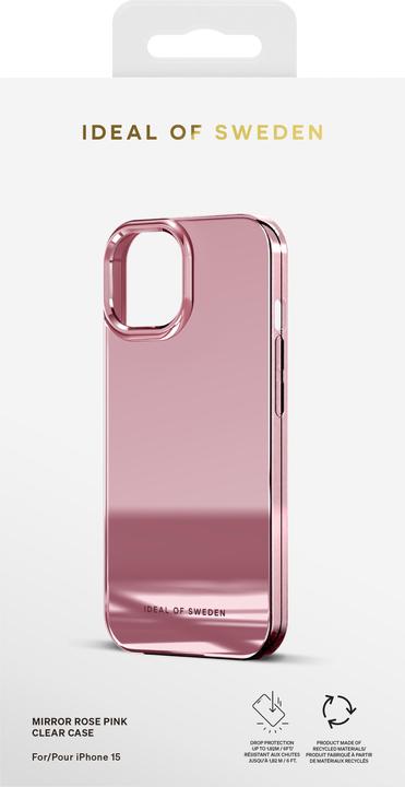 Actual product image iDeal Of Sweden iPhone 15 Clear Case, Mirror Rose Pink (Apple iPhone 15)