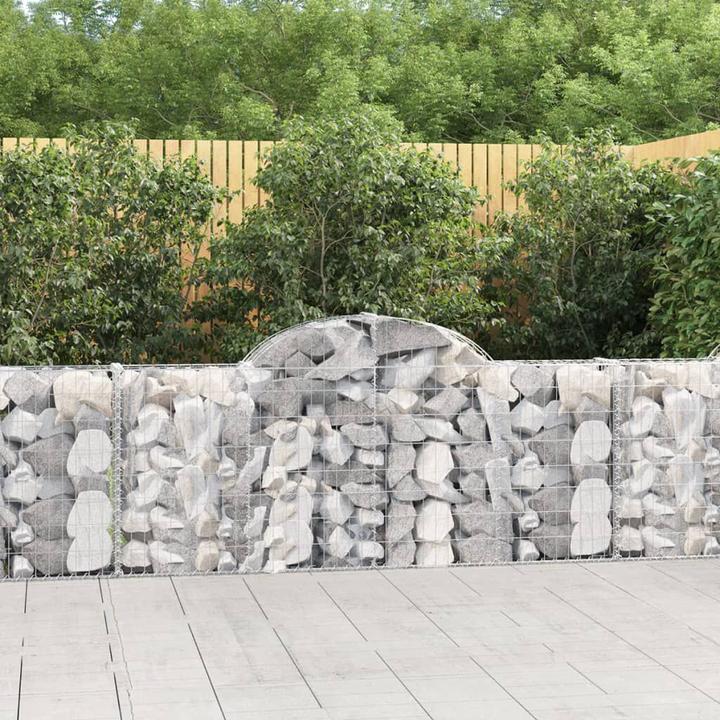 Produktbild VidaXL Gabionen mit Hochbogen 18 Stk. 200x30x80/100cm Verzinktes Eisen