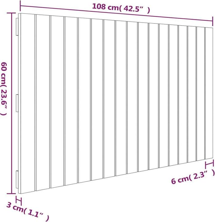 Produktbild vidaXL Wand-Kopfteil (108 x 3 x 60 cm)