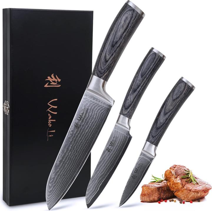 Actual product image Wakoli Edis 3 piece damask knife set (16 cm)