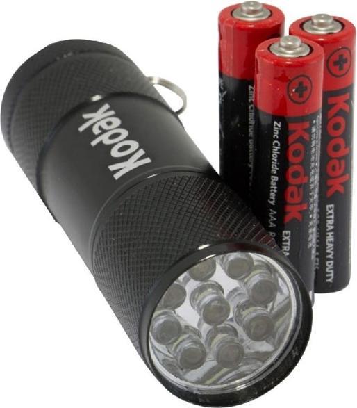 Produktbild Kodak 9 LED, Hand flashlight, Black, Aluminium, IP62, -10 - 60 °C, LED (2.50 cm, 46 lm)