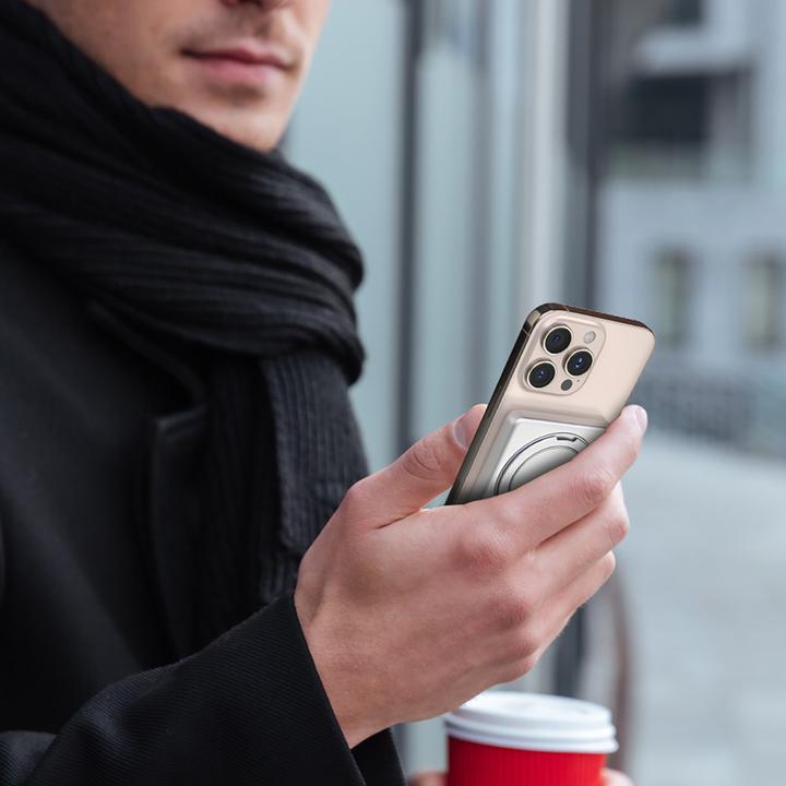 Actual product image Dudao K28 10000mAh PD 22.5W MagSafe Powerbank with Metal Case and Ring Stand - Silver (10000 mAh, 22.50 W)