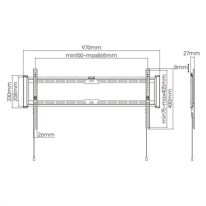Actual product image Value TV wall bracket (Wall, 75 kg, 43" - 90")