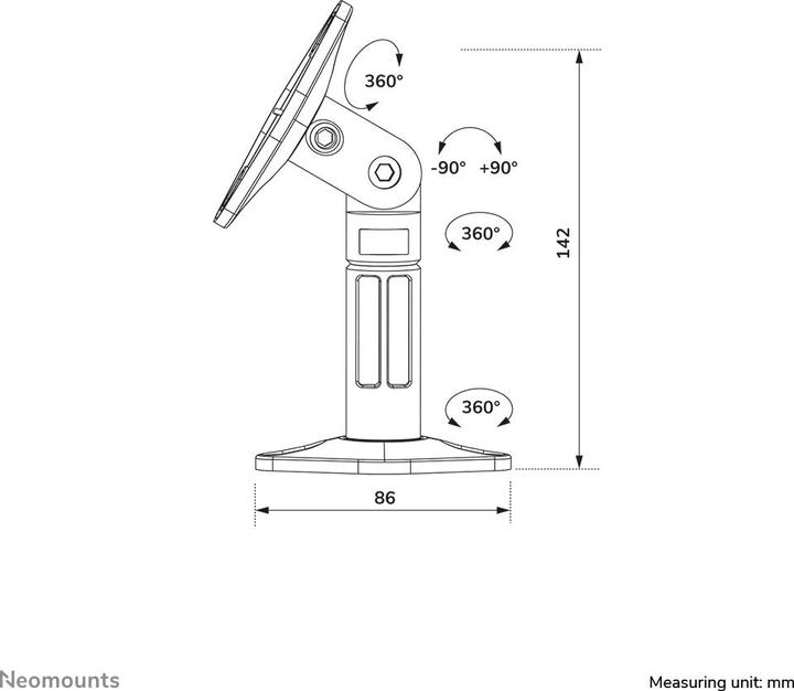 Actual product image Neomounts Speaker-W100 (1 pair, Wall installation, Rotatable, Height-adjustable)