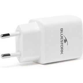 Bluestork Chargeur USB/2 ports/30W/Blanc (30 W), Caricatore USB, Bianco