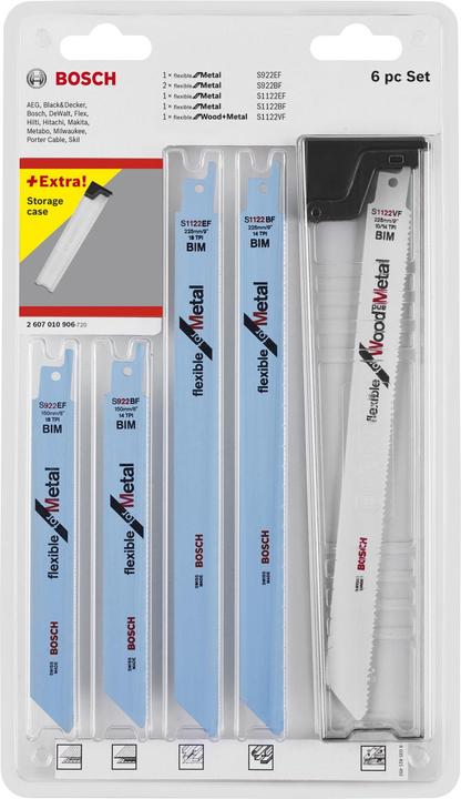 Bosch Professional Zubehör 6-piece reciprocating saw blade set, Wood and Metal