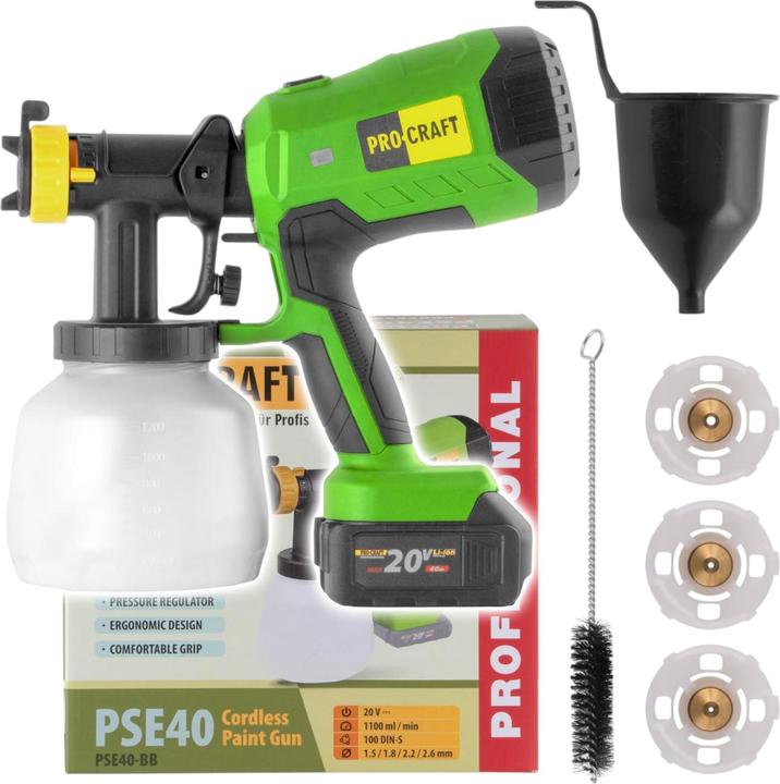 Produktbild Procraft PSE40bb Akku Farbspritzpistole 20 V Solo - ohne Akku, ohne Ladegerät