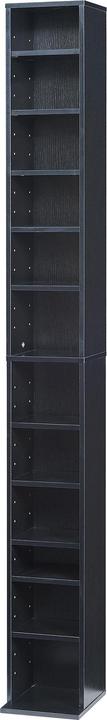 Produktbild En.Casa CD Regal Tynset 175x20x20 cm mit 12 Fächern Schwarz (20 x 20 x 175 cm)