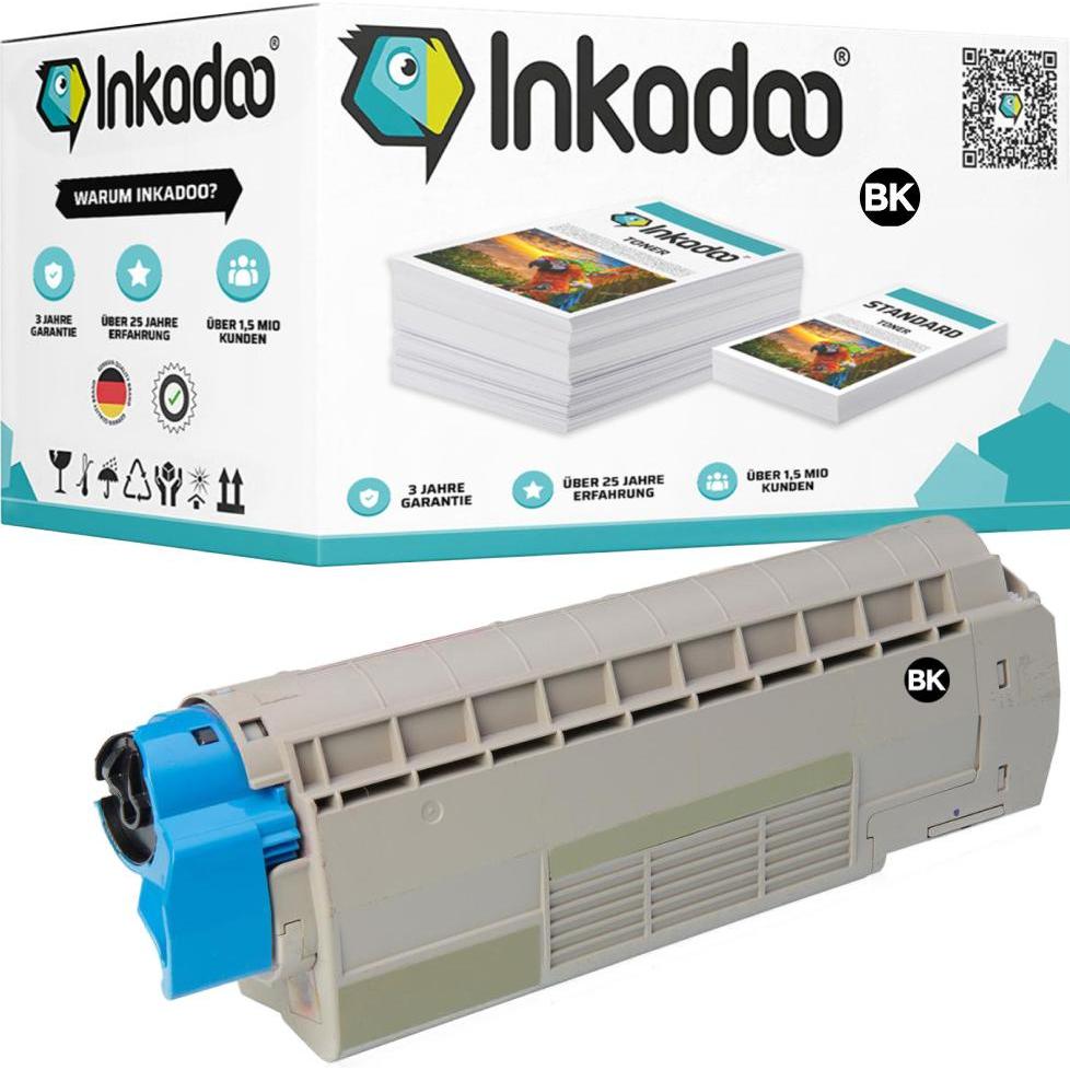 Inkadoo, Toner, Toner kompatibel zu OKI 46490608 Toner, schwarz Schwarz (BK)