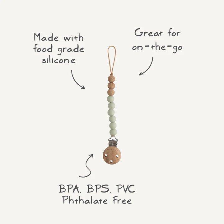 Actual product image Mushie Halo pacifier chain