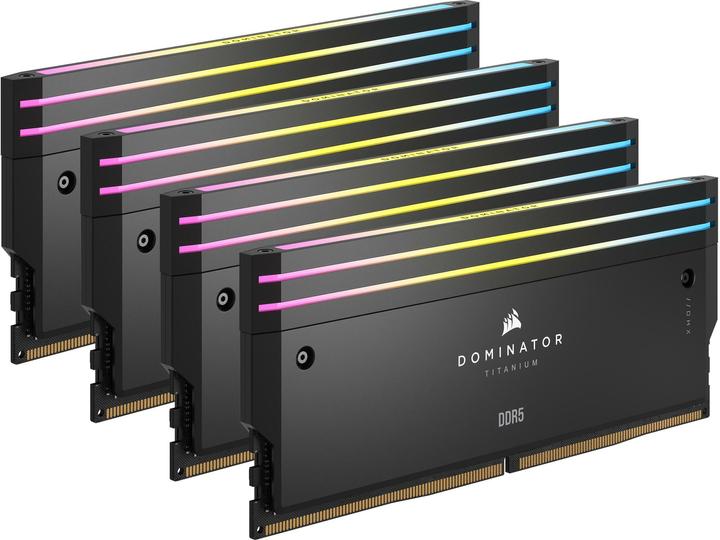 Produktbild Corsair DDR5, 6400MT/s 96GB 4x24GB DIMM, Unbuffered, 32-40-40-84, Std PMIC, XMP 3.0, DOMINATOR TITANIUM Blac (4 x 24GB, 6400 MHz, DDR5-RAM, DIMM)